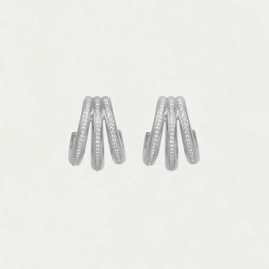 Hot Dauphine Pavé Hoop Earrings Statement Earrings | Earrings