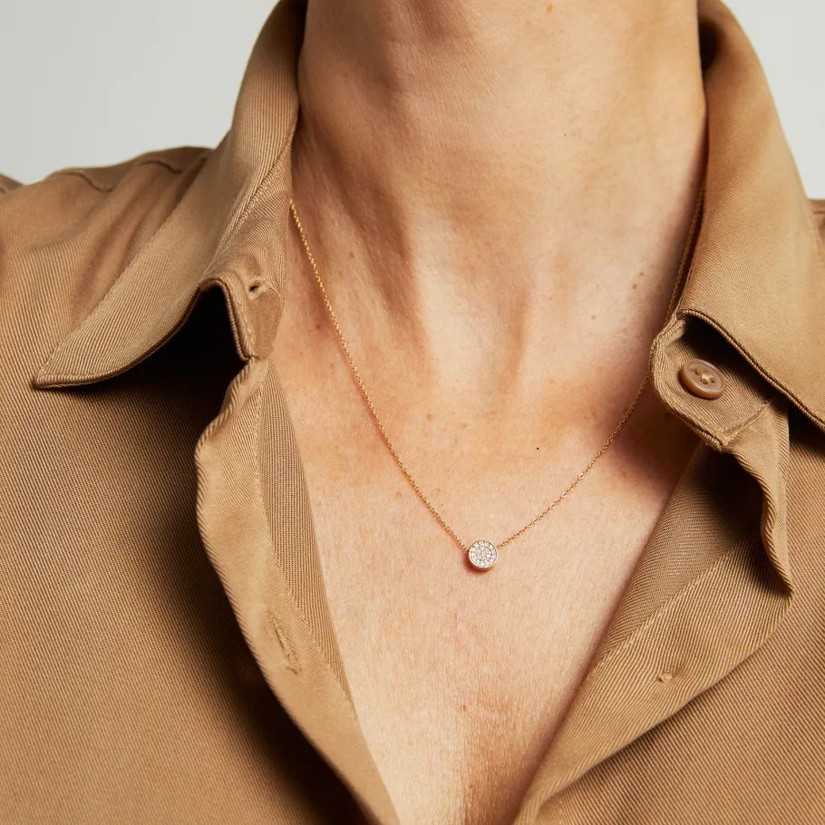 Clearance 14K Gold Signature Diamond Pendant Necklace Pendants | Necklaces