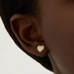 Hot Petit Pavé Heart Studs Stud Earrings | Earrings
