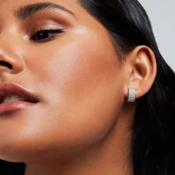 New Petit Pavé Thick Huggie Hoops Hoops | Earrings