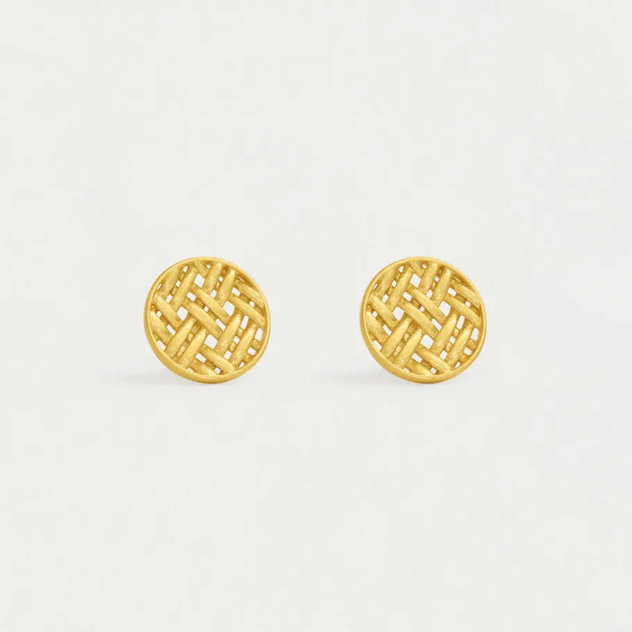 Fashion Weave Disc Studs Stud Earrings | Earrings
